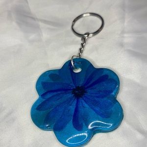 Floral polymer clay keychain
